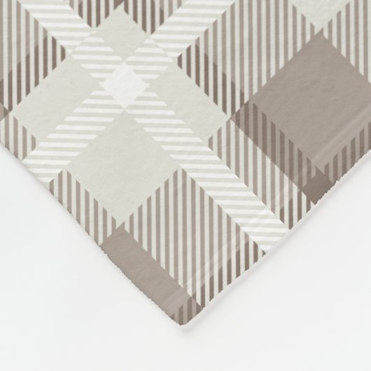 Mocha Brown Gingham buffalo plaid check  Fleecedecke (Ecke)
