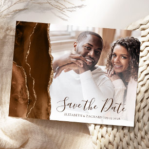 Mocha Brown Gold Achat Foto Save-the-Date-Karte Postkarte