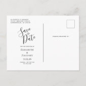 Mocha Brown Gold Agate Black Save the Date Ankündigungspostkarte (Rückseite)