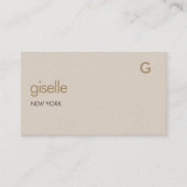 Mocha Brown Gold QR Code Minimalistisch Monogram Visitenkarte (Vorderseite)