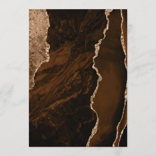 Mocha Brown Gold Tan Wedding Menü Menükarte (Rückseite)