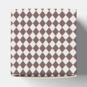 Mocha Brown Harlequin Checkered Bridal Shower Geschenkschachtel (Oben)