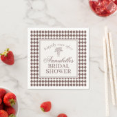 Mocha Brown Harlequin Checkered Bridal Shower Serviette (Beispiel)