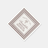 Mocha Brown Harlequin Checkered Bridal Shower Serviette (Ecke)