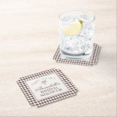 Mocha Brown Harlequin Checkered Bridal Shower Untersetzer (Vor Ort)