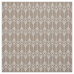 Mocha Brown Herringbone Arrows Stoff