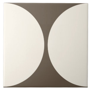 Mocha Brown Modern Geometric Semi Circle Tile Fliese
