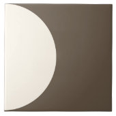 Mocha Brown Modern Geometric Semi Circle Tile Fliese (Vorderseite)