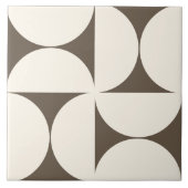 Mocha Brown Modern Geometric Semi Circles Tile Fliese (Vorderseite)