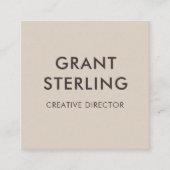 Mocha Brown Modern Minimal Typografy QR Code Quadratische Visitenkarte (Vorderseite)