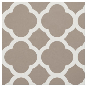 Mocha Brown Modern Quatrefolie Grosses Format Stoff