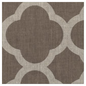 Mocha Brown Modern Quatrefolie Grosses Format Stoff (Nahaufnahme)