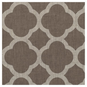 Mocha Brown Modern Quatrefolie Grosses Format Stoff