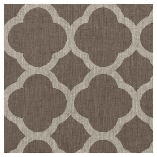 Mocha Brown Modern Quatrefolie Grosses Format Stoff (Muster)