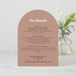 Mocha Brown Modern Wedding Details Card Einladung