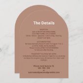 Mocha Brown Modern Wedding Details Card Einladung (Vorne/Hinten)