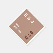 Mocha Brown Modern Wedding Napkins Serviette (Ecke)