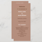Mocha Brown Modern Wedding Program (Vorne/Hinten)