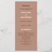 Mocha Brown Modern Wedding Program (Vorderseite)