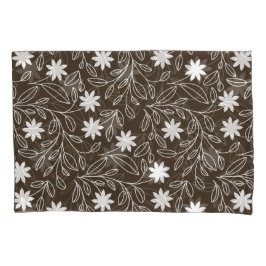 Mocha Brown, moderne Blume Kissenbezug