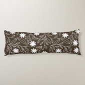 Mocha Brown, moderne Blume Seitenschläferkissen (Rückseite)