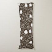 Mocha Brown, moderne Blume Seitenschläferkissen (Vorderseite Vertikal)