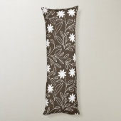 Mocha Brown, moderne Blume Seitenschläferkissen (Rückseite (Vertikal))