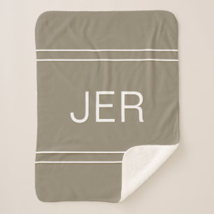 Mocha Brown - Moderne Mit Monogramm Individuelle I Sherpadecke