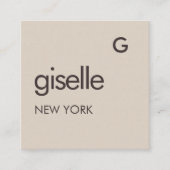 Mocha Brown Monogram QR Code Minimalistisch Quadratische Visitenkarte (Vorderseite)