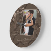 Mocha Brown Personalisierte Vorlage Große Wanduhr (Winkel)