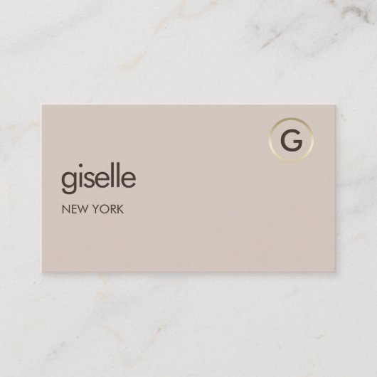 Mocha Brown QR Imitats Gold Foil Monogramm Visitenkarte (Vorderseite)