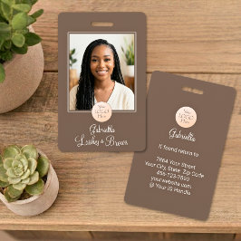Mocha Brown Schrift-Logo Foto Wimpern und Augenbra Ausweis