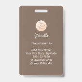 Mocha Brown Script Logo Photo Lashes and Brows Ausweis (Rückseite)