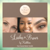 Mocha Brown Script Logo Photo Lashes Brows Studio Fensteraufkleber (Blatt 3)