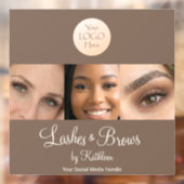 Mocha Brown Script Logo Photo Lashes Brows Studio Fensteraufkleber (Blatt 2)