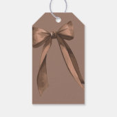 Mocha Brown Sie bindet den Knoten Bow Brautparty Geschenkanhänger (Rückseite)