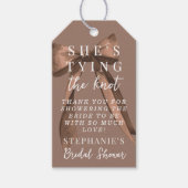 Mocha Brown Sie heiratet Bow-Brautparty Geschenkanhänger (Vorderseite)