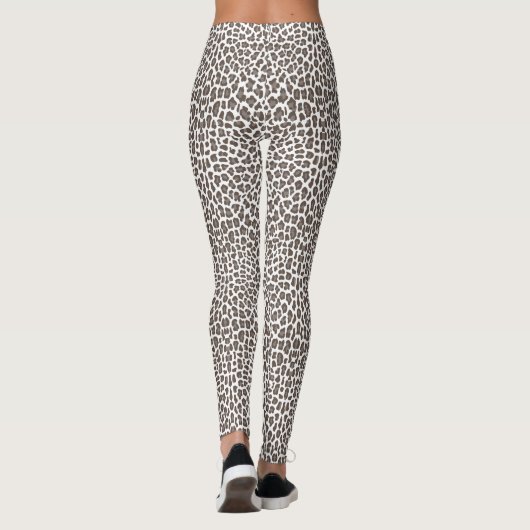 Mocha Brown Soft Animal Print Women's Leggings (Rückseite)