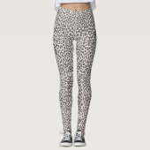 Mocha Brown Soft Animal Print Women's Leggings (Vorderseite)