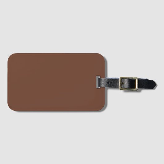Mocha Brown Solid Color | Classic | elegant Gepäckanhänger (Vorderseite (Horizontal))