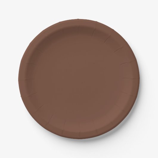 Mocha Brown Solid Color | Classic | elegant Pappteller (Vorderseite)
