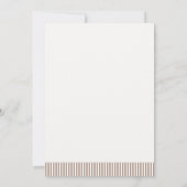 Mocha Brown Stripe Lace Doily Wedding Thank You Dankeskarte (Rückseite)