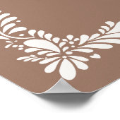 Mocha Brown Talavera Fiesta Baby Dusche Willkommen Poster (Ecke)