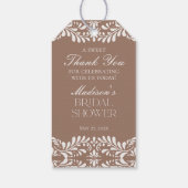 Mocha Brown Talavera Fiesta Brautparty Gevor Geschenkanhänger (Rückseite)