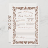 Mocha Brown Talavera Kinderbetreuung Kinderkarte Einladung (Vorne/Hinten)