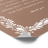 Mocha Brown Talavera Tile Advice for Baby Game Poster (Ecke)