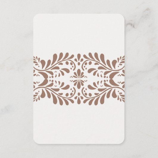 Mocha Brown Talavera Tile Details Card Einlegen Begleitkarte (Rückseite)