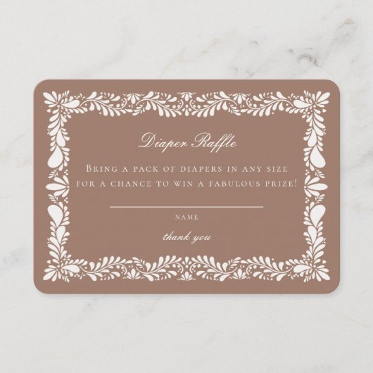 Mocha Brown Talavera Tile Diaper Beilage Begleitkarte (Vorderseite)