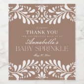 Mocha Brown Talavera Tile Fiesta Baby Sprinkle Weinetikett (Einzelnes Label)