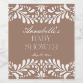 Mocha Brown Talavera Tile Fiesta Babydusche Weinetikett (Einzelnes Label)